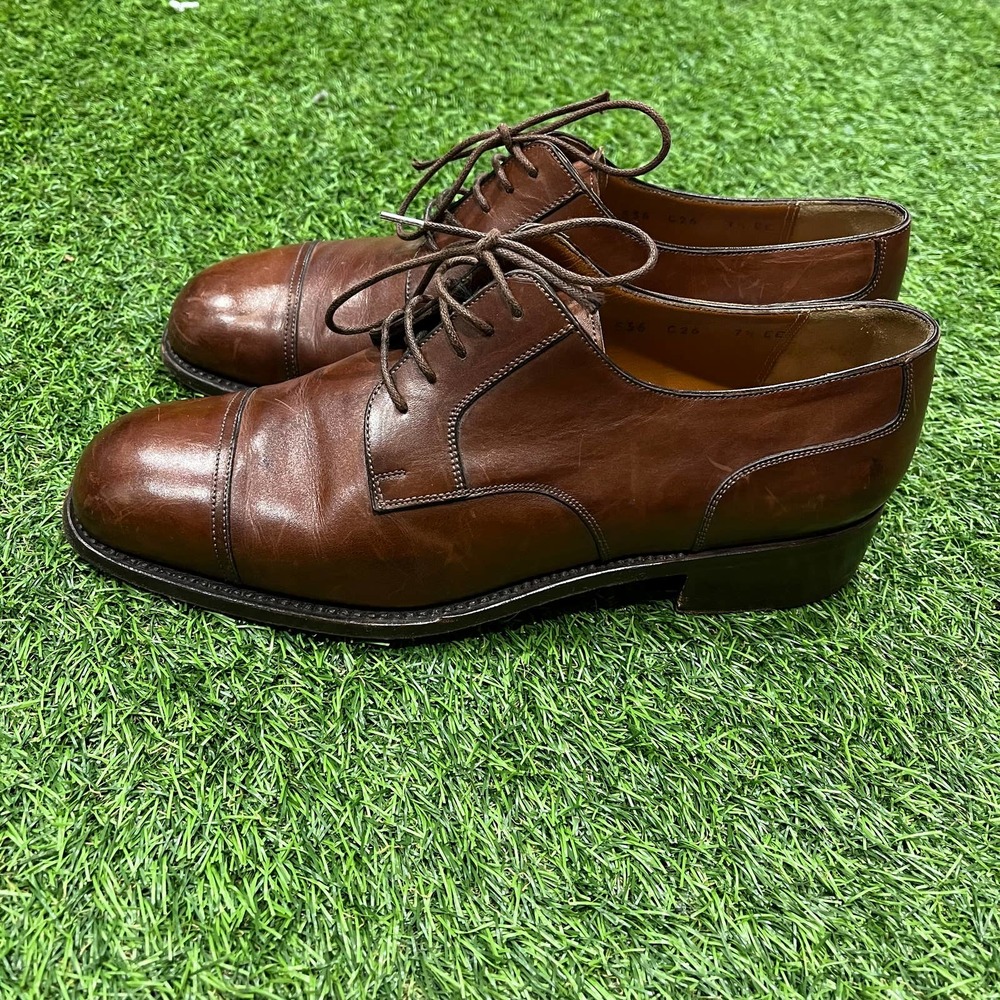 Mens Salvatore Ferragamo Brown Cap Toe Oxford Dress Shoe